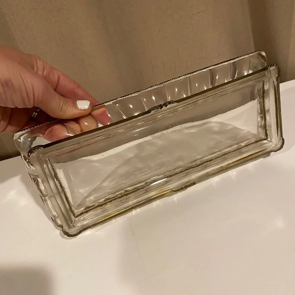 Vintage Lucite‎ Hollywood Regency Art Deco Tray 11x4.5 Repaired MCM